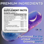 I Can Grow NightTime Vitaminas para Niños - Multivitamínico con Glicinato de Magnesio para el Sueño