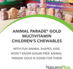 NaturesPlus Animal Parade Gold Multivitamínico Infantil – 120 Comprimidos Masticables Sabor Uva (Pack de 2)