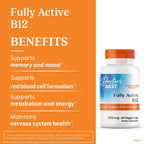 Doctor's Best B12 1500 mcg - Metilcobalamina Activa - 60 Cápsulas Veganas