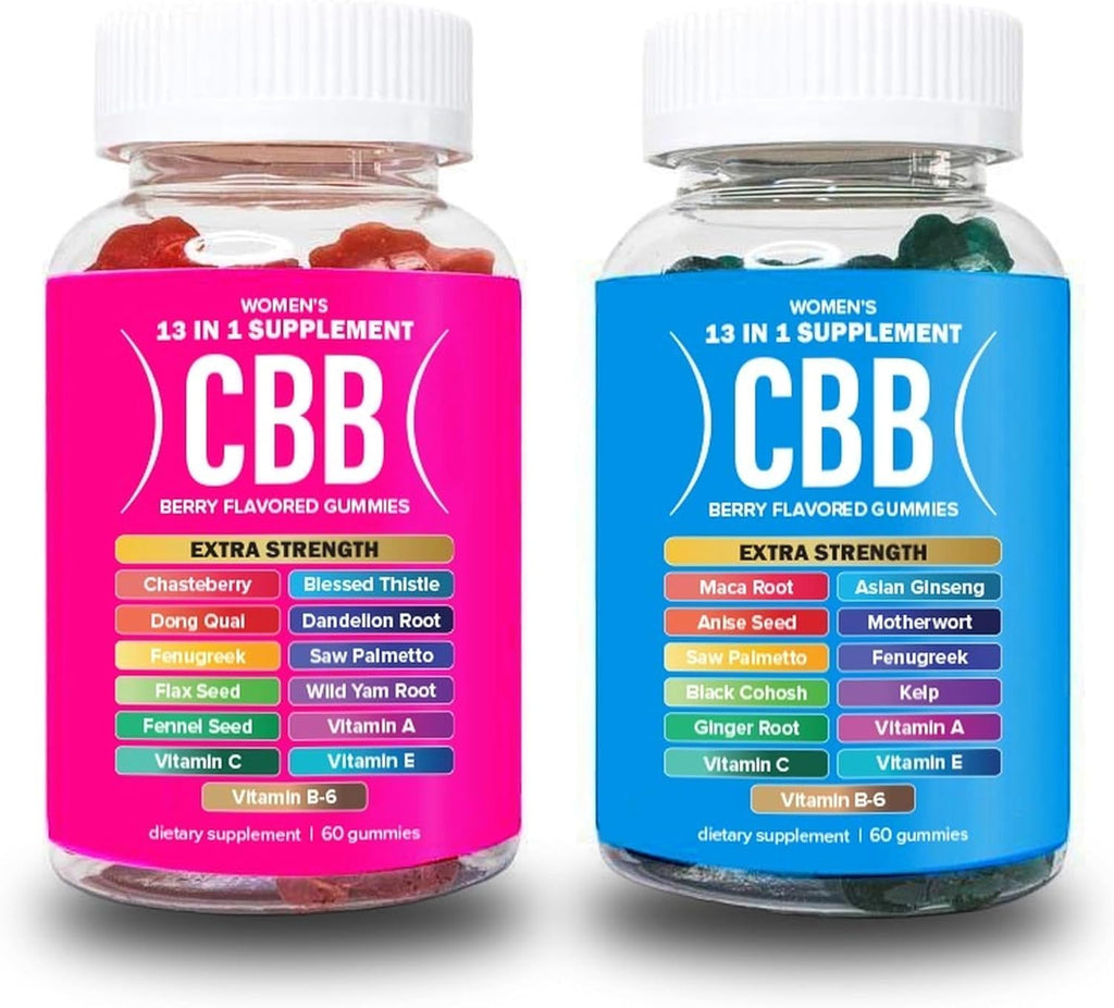 Curvy Body Bears CBB Women’s Multivitamin Gummies Top & Peach Support Combo Pack | 120 Gominolas (2 Frascos)