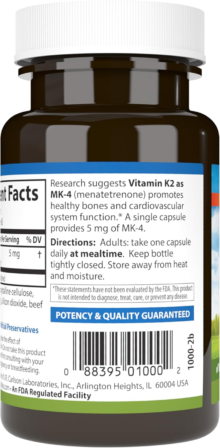 Carlson Vitamina K2 MK-4 (Menatetrenona) - 60 Cápsulas