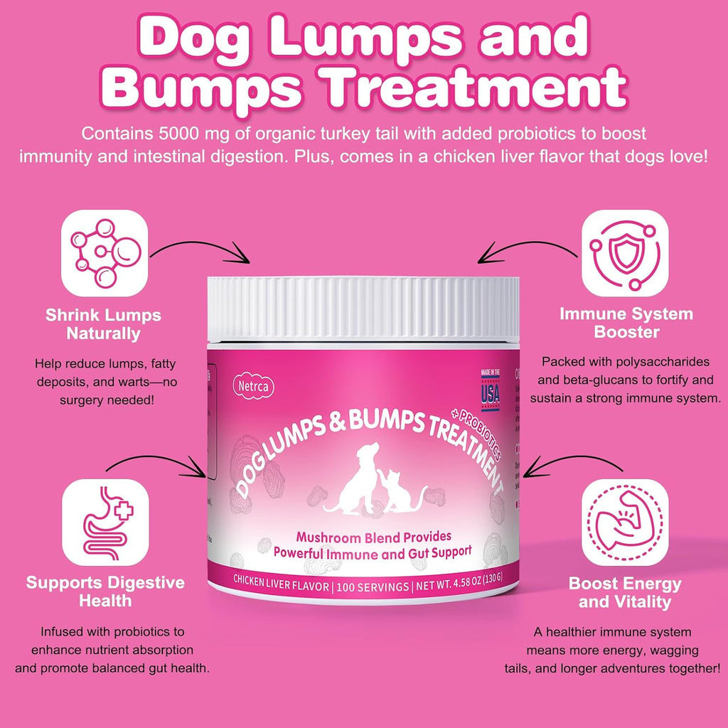 Polvo de Hongos para Perros – Mezcla de 8 Hongos con Cola de Pavo – Apoyo Inmunológico y Digestivo – Probiótico Natural – 130 g (Sabor a Hígado de Pollo)