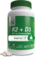Advanced K2 (MenaQ7) 100 mcg con Vitamina D3 1000 UI, 60 Cápsulas Vegetales
