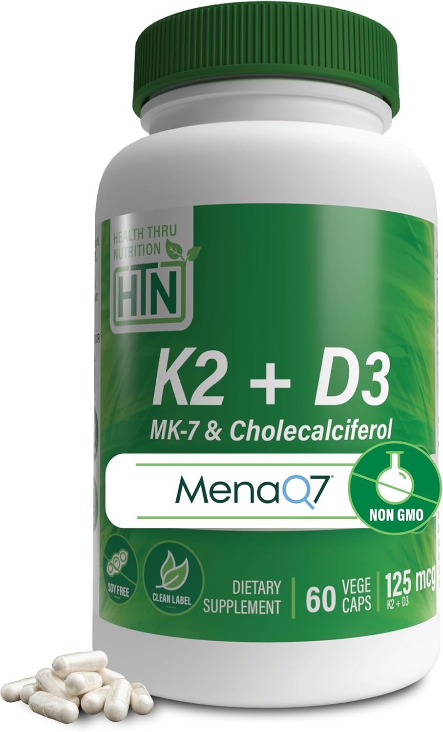 Advanced K2 (MenaQ7) 100 mcg con Vitamina D3 1000 UI, 60 Cápsulas Vegetales