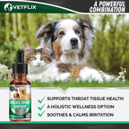 Vetflix Alivio para la Tos en Perros y Gatos - Suplemento Líquido con Gordolobo, Saúco y Caléndula - 2 oz