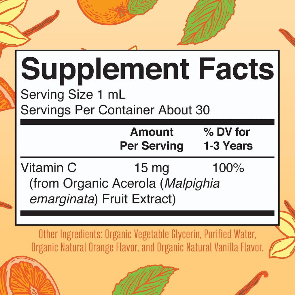 MaryRuth's Gotas Orgánicas de Vitamina C para Niños Pequeños (1-3 Años) – 15 mg por dosis – 30 dosis
