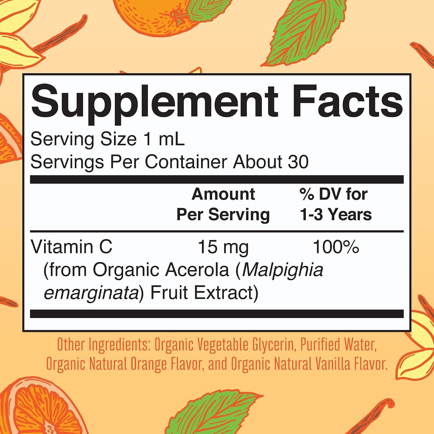 MaryRuth's Gotas Orgánicas de Vitamina C para Niños Pequeños (1-3 Años) – 15 mg por dosis – 30 dosis