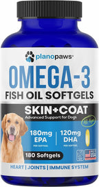 Planopaws Aceite de Pescado Omega 3 para Perros - 180 Cápsulas