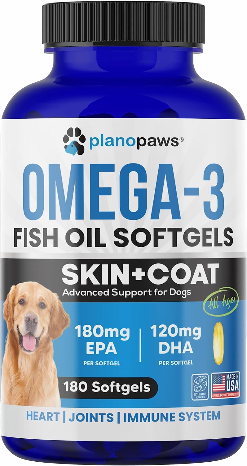 Planopaws Aceite de Pescado Omega 3 para Perros - 180 Cápsulas