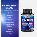 Nature's Peak Suplemento para la Memoria y Concentración - 3X Fuerza Nootrópico con Bacopa, Ginkgo Biloba y DMAE - 60 Cápsulas