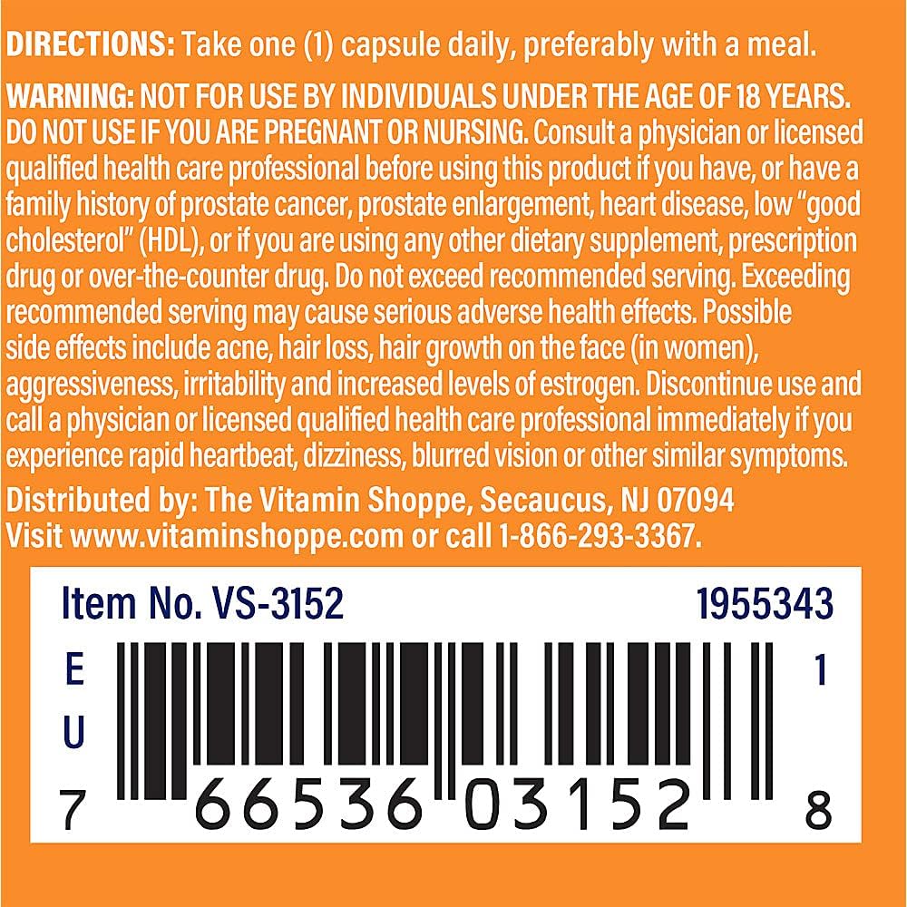 The Vitamin Shoppe DHEA 50 mg, Salud Hormonal y Envejecimiento Saludable (60 Cápsulas)