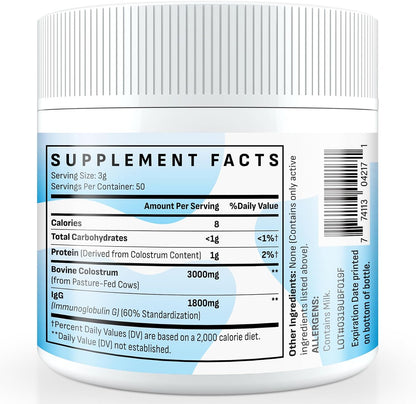 Energievoll Polvo de Calostro Bovino - 60% IgG 3000 mg - Sin Sabor - 50 Dosis – Image 7