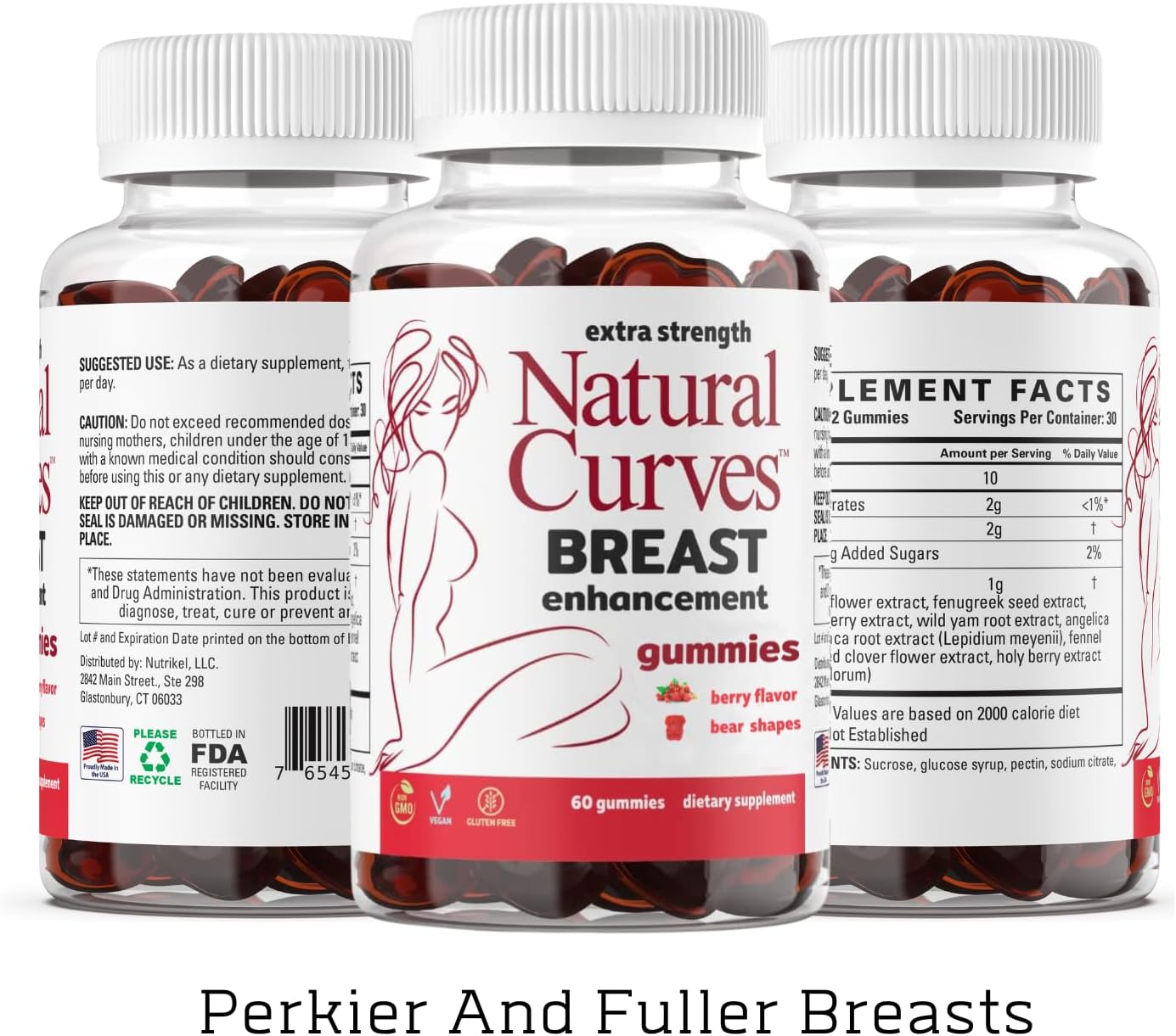 Natural Curves Gominolas de Bienestar Femenino con Hierbas - 60 Gominolas