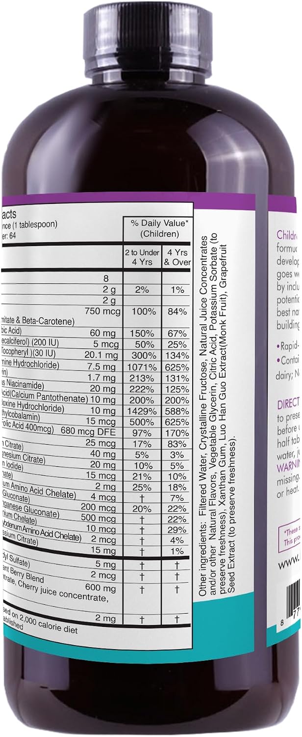 Multivitamínico y Minerales Líquido para Niños - Life Solutions (946 ml)