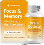 OPTINOURISH Suplemento Cerebral para Memoria y Enfoque – Nootrópico para Adultos, 120 Cápsulas