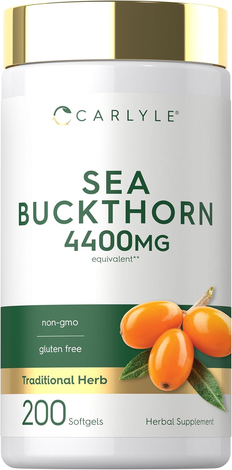 Carlyle Aceite de Espino Amarillo en Cápsulas | 200 Cápsulas Blandas | No-GMO, Sin Gluten