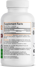 Bronson Methyl B12 5000 mcg - Vitamina B12 Metilcobalamina, 180 comprimidos bucodispersables
