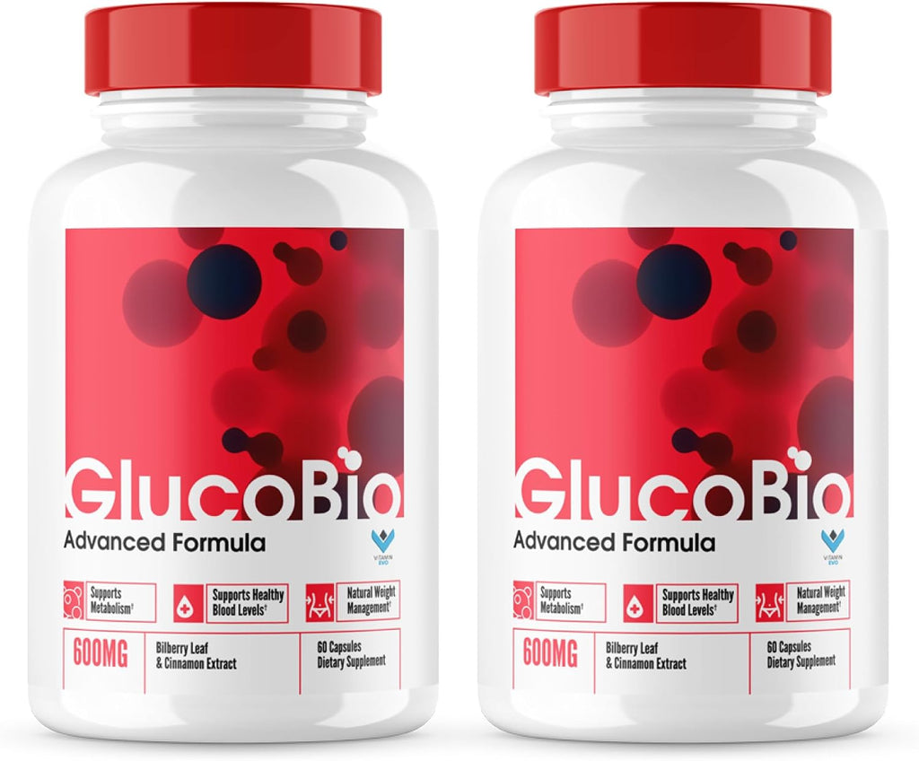 Glucobio Cápsulas (2 Paquetes) - Suplemento de Apoyo Sanguíneo con Ingredientes Naturales, 120 Cápsulas