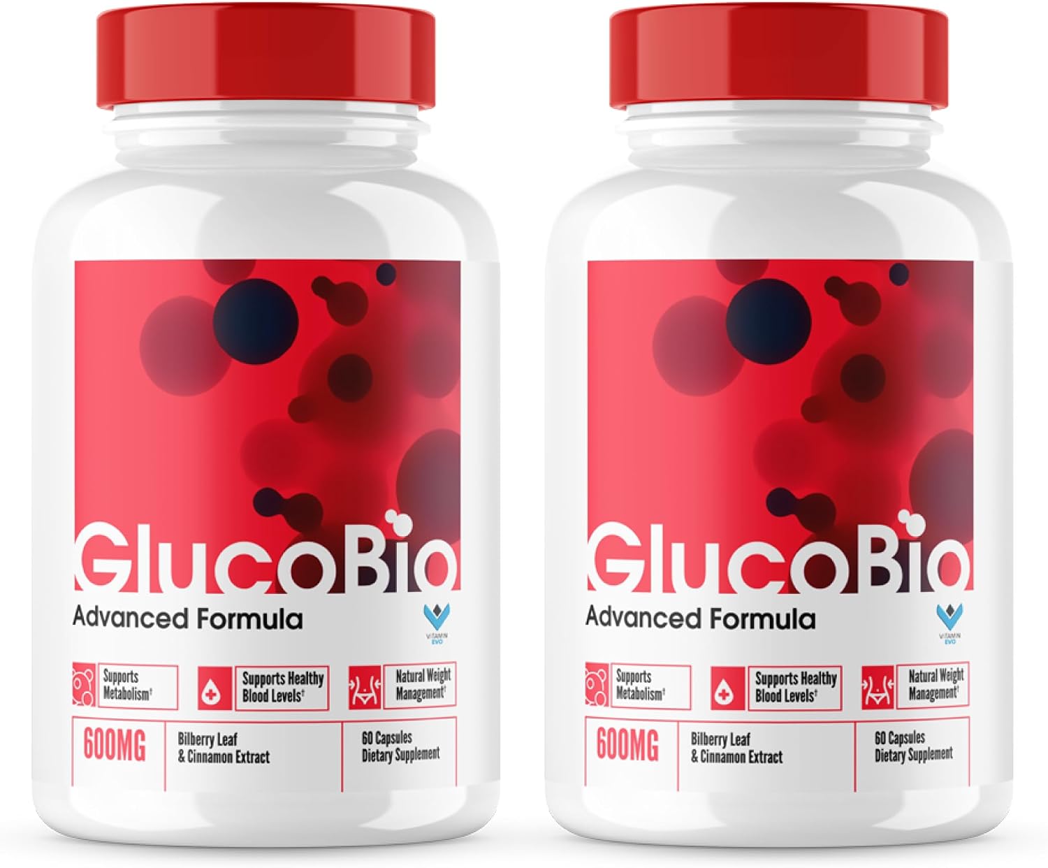 Glucobio Cápsulas (2 Paquetes) - Suplemento de Apoyo Sanguíneo con Ingredientes Naturales, 120 Cápsulas