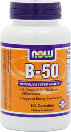 NOW B-50 Cápsulas - Complejo B (100 Cápsulas, Pack de 2)