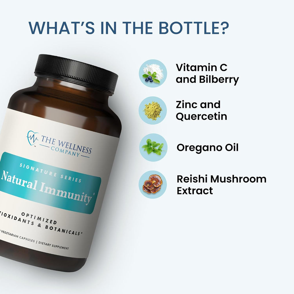 Natural Immunity - Refuerzo Inmunológico Botánico con Orégano, Reishi, Zinc, Vitamina C y Quercetina | 120 Cápsulas (2 Meses)