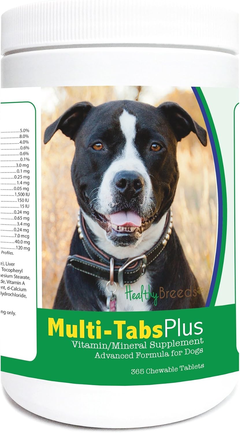 Healthy Breeds Pit Bull Multi-Tabs Plus – 365 Comprimidos Masticables para Perros