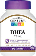 21st Century DHEA 25 mg Cápsulas, 90 Cápsulas (Paquete de 2)