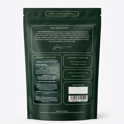 Dr Sosnowski's BioActive Cordyceps Mushroom Capsules - Extracto de Cordyceps 1000mg (120 Cápsulas) – Image 3