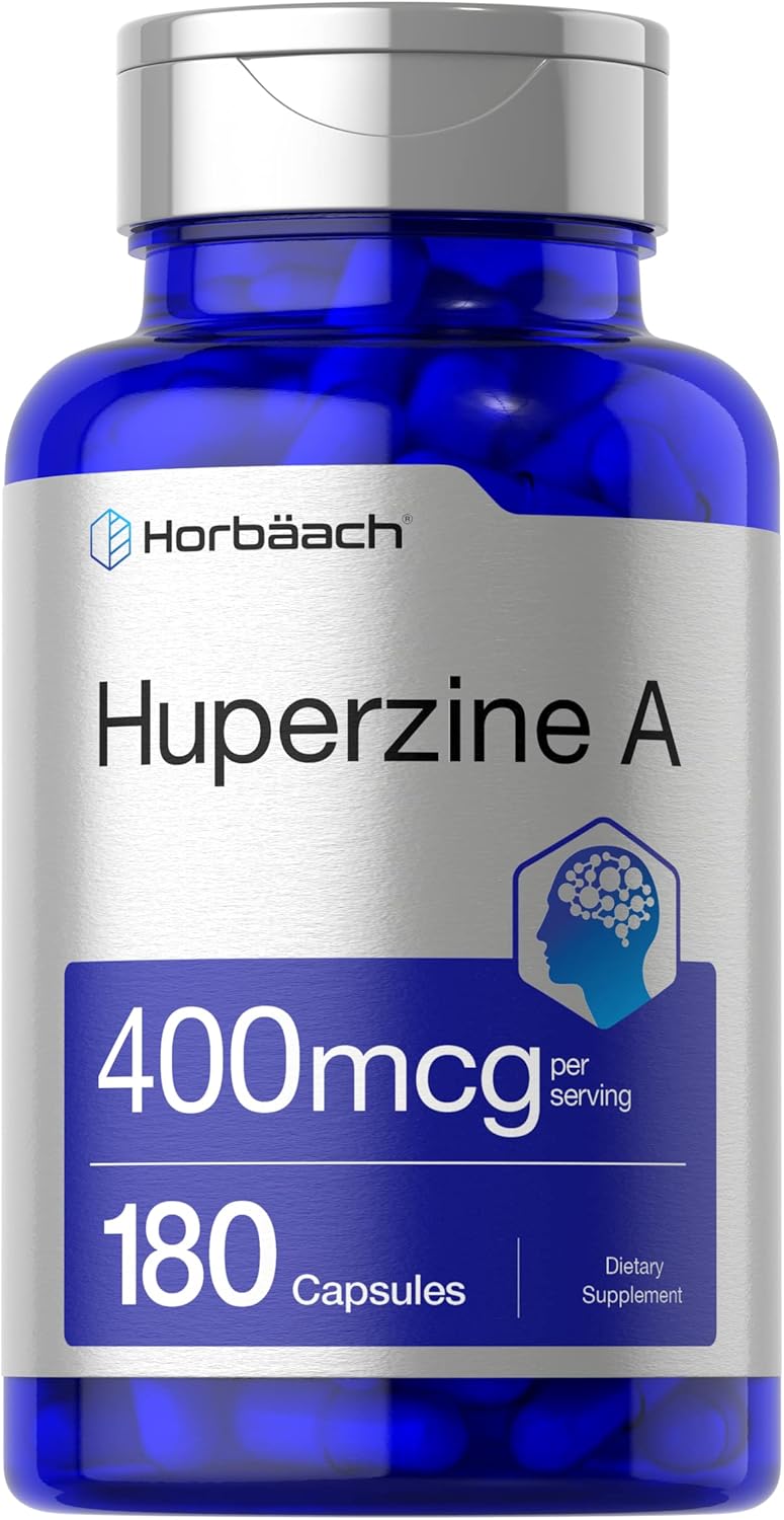 Horbäach Huperzina A 400 mcg | 180 Cápsulas | Complemento No-GMO y Sin Gluten