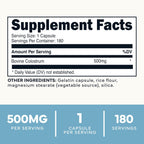 Type Zero Suplemento de Calostro Bovino (500mg) 180 Cápsulas