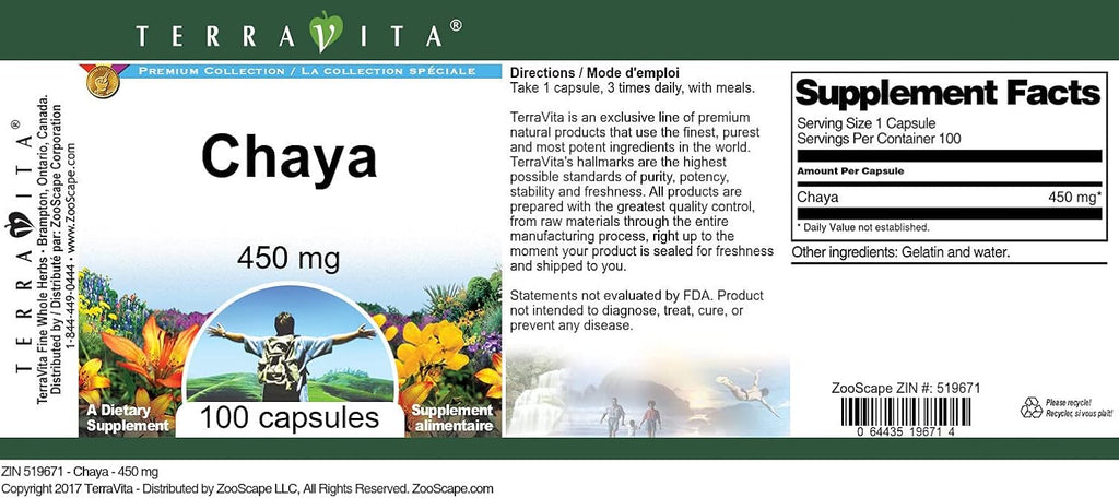 Chaya - 450 mg (100 Cápsulas) - Pack de 3