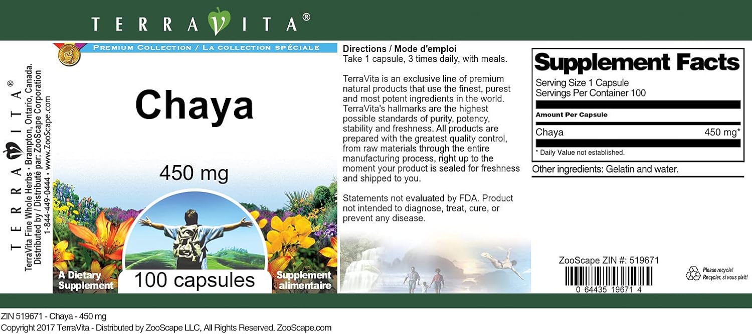 Chaya - 450 mg (100 Cápsulas) - Pack de 3