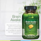 Irwin Naturals Brain Awake - Enfoque y Concentración - 60 Cápsulas Blandas Líquidas