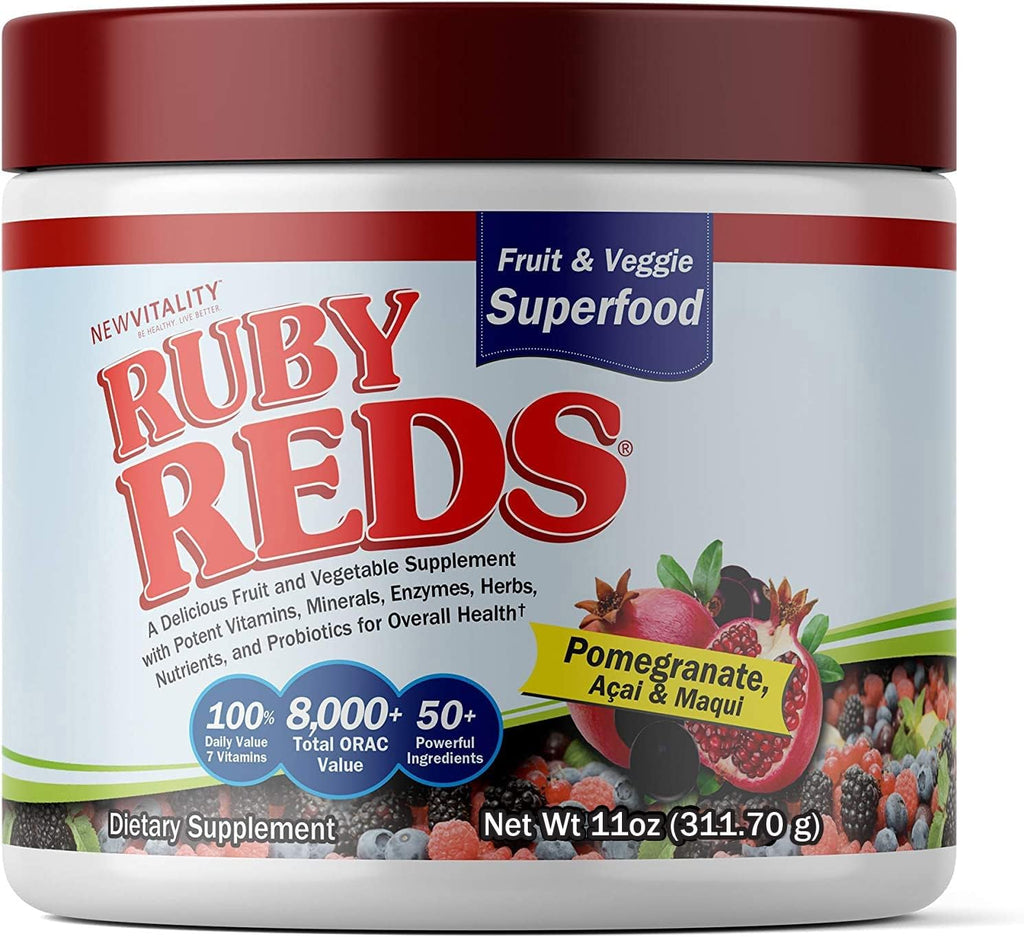 New Vitality Ruby Reds: Suplemento en polvo de frutas y verduras rojas, 311 g (30 raciones)