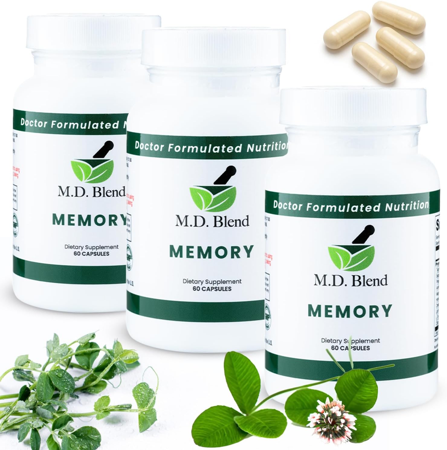 M.D. Blend Brain Support - Suplemento para la Memoria y el Enfoque, 30 Cápsulas