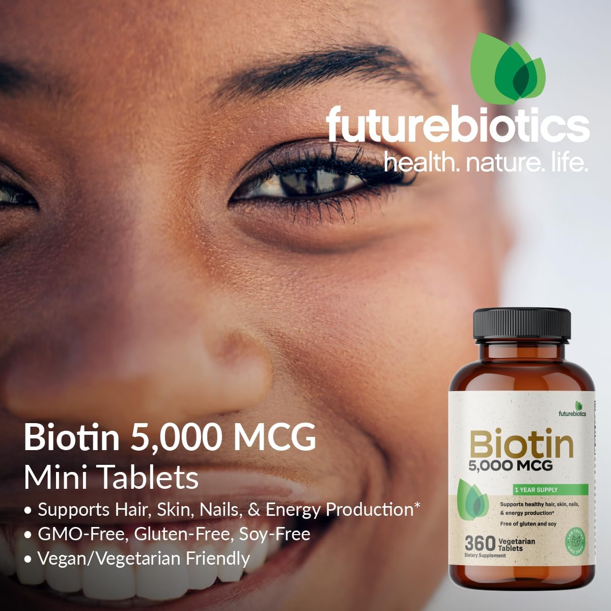 Futurebiotics Biotin 5000 MCG - 360 Comprimidos Vegetarianos