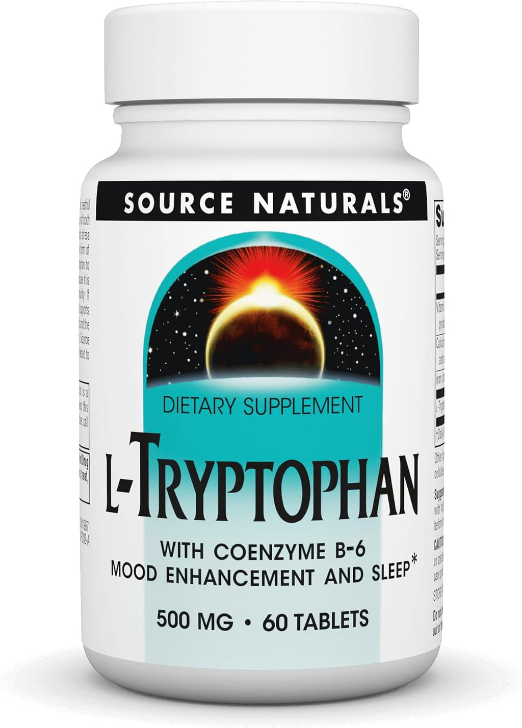 Source Naturals L-Tryptophan with Coenzyme B-6 500 mg - 60 Tablets