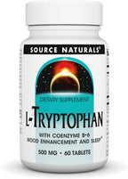 Source Naturals L-Tryptophan con Coenzima B-6, 500mg - 120 Comprimidos