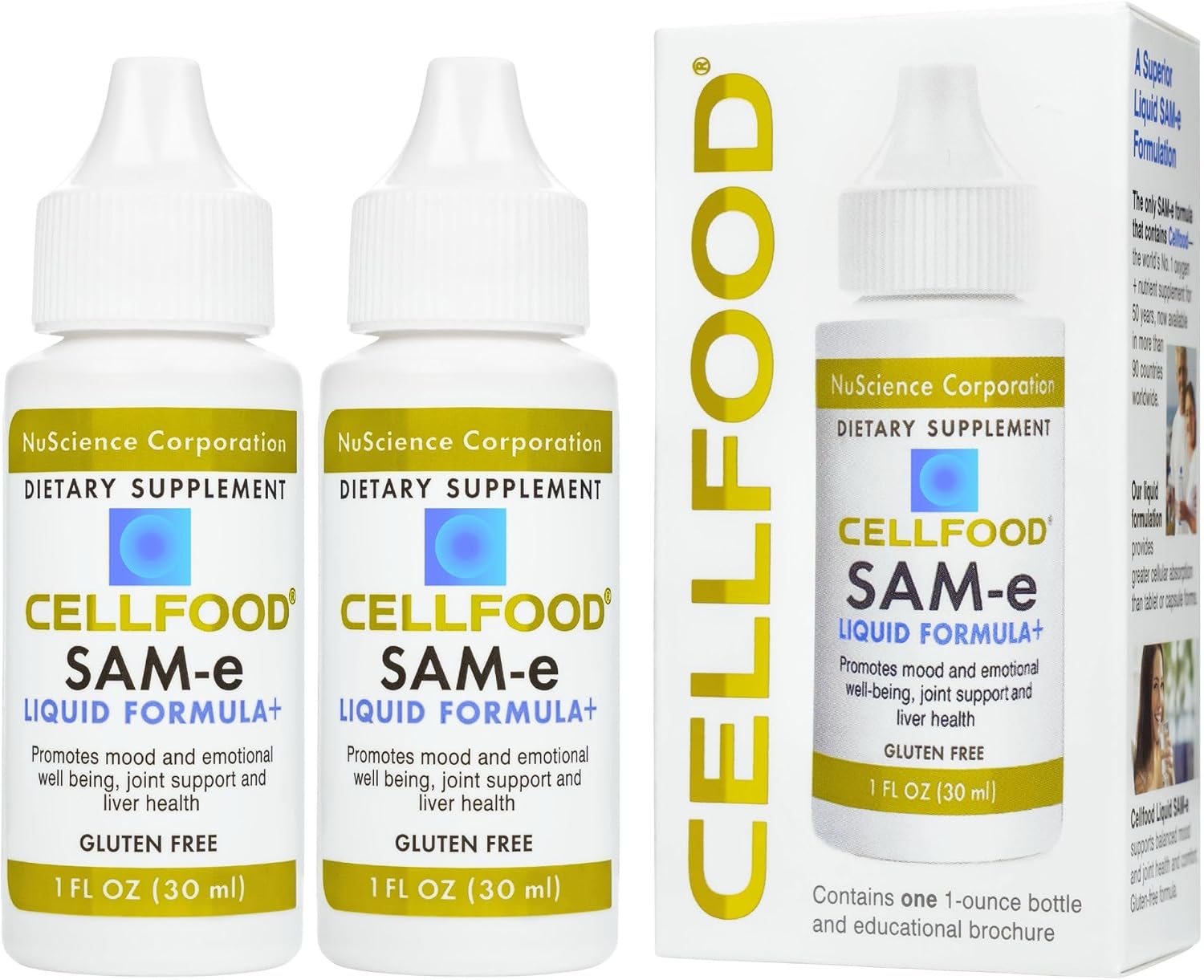 Cellfood SAM-e Liquid Formula+ - 1 fl oz (30 ml) - 60 Días - Bienestar Emocional, Articular y Hepático