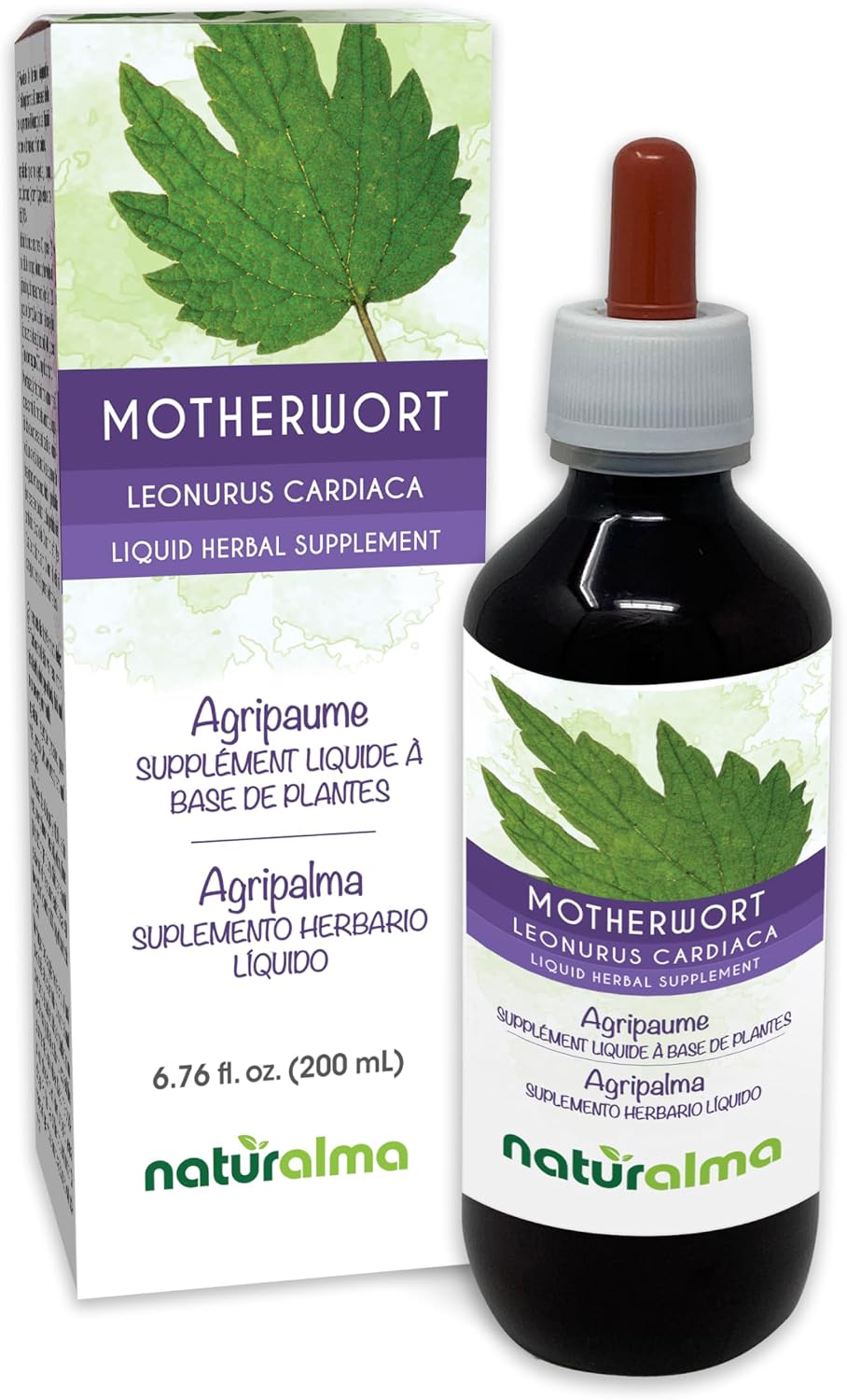 Naturalma Tintura de Motherwort (Leonurus cardiaca) - Extracto líquido sin alcohol, 118 ml - Suplemento herbal vegano