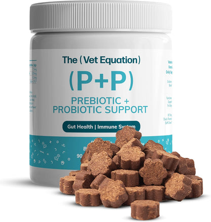 The Vet Equation Probióticos y Prebióticos para Perros – Masticables Digestivos – Sabor Pato Natural – 90 Unidades – Image 1