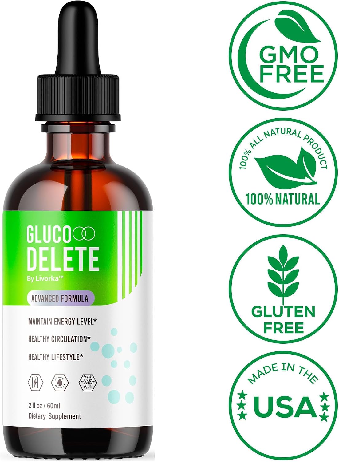 Gluco Delete Drops (5 Pack) - Suplemento Líquido Natural