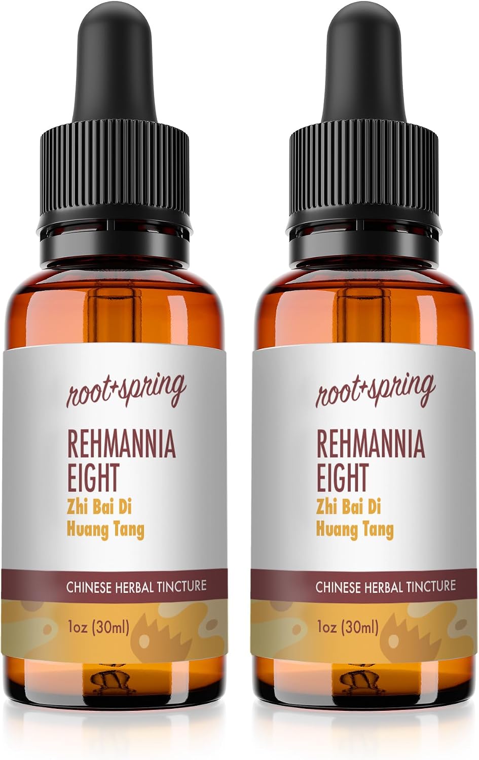 Rehmannia Eight - Zhi Bai Di Huang Tang - Tintura Herbal (Extracto Líquido) - Concentrado Zhi Bai Di Huang Wan con Gotero - Mezcla de Hierbas Tradicional China 1 oz (Pack de 2)