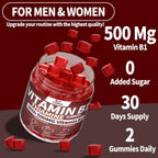 OALSE Gominolas de Tiamina Vitamina B1 - 500mg, Veganas, Sin Azúcar, Sabor a Bayas Mixtas, 60 Unidades