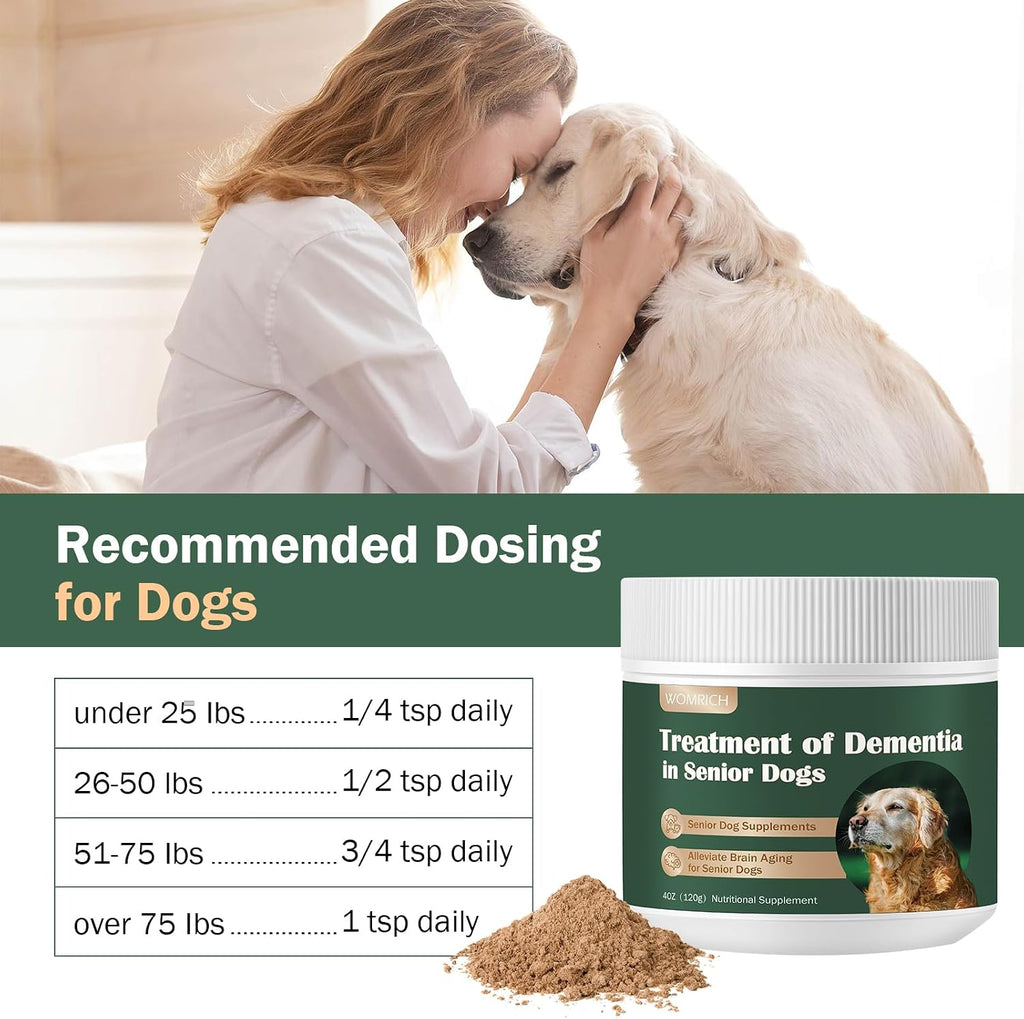 WOMRICH Senior Dog Supplements - Polvo de Hongos para Perros Mayores (120g)