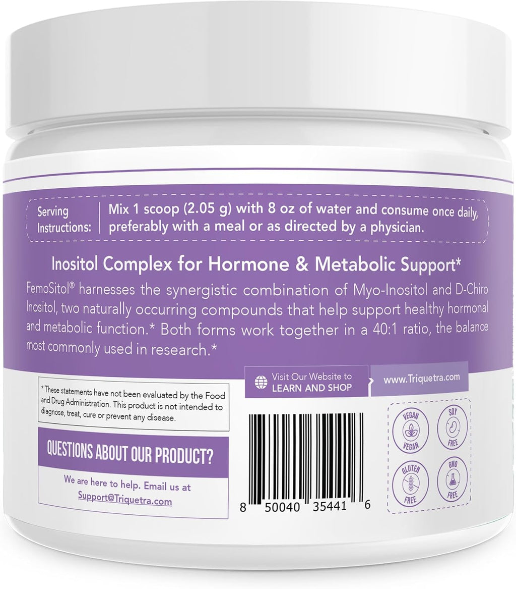FemoSitol Inositol en Polvo - Complejo de Myo-Inositol y D-Chiro Inositol 40:1 (123 g)