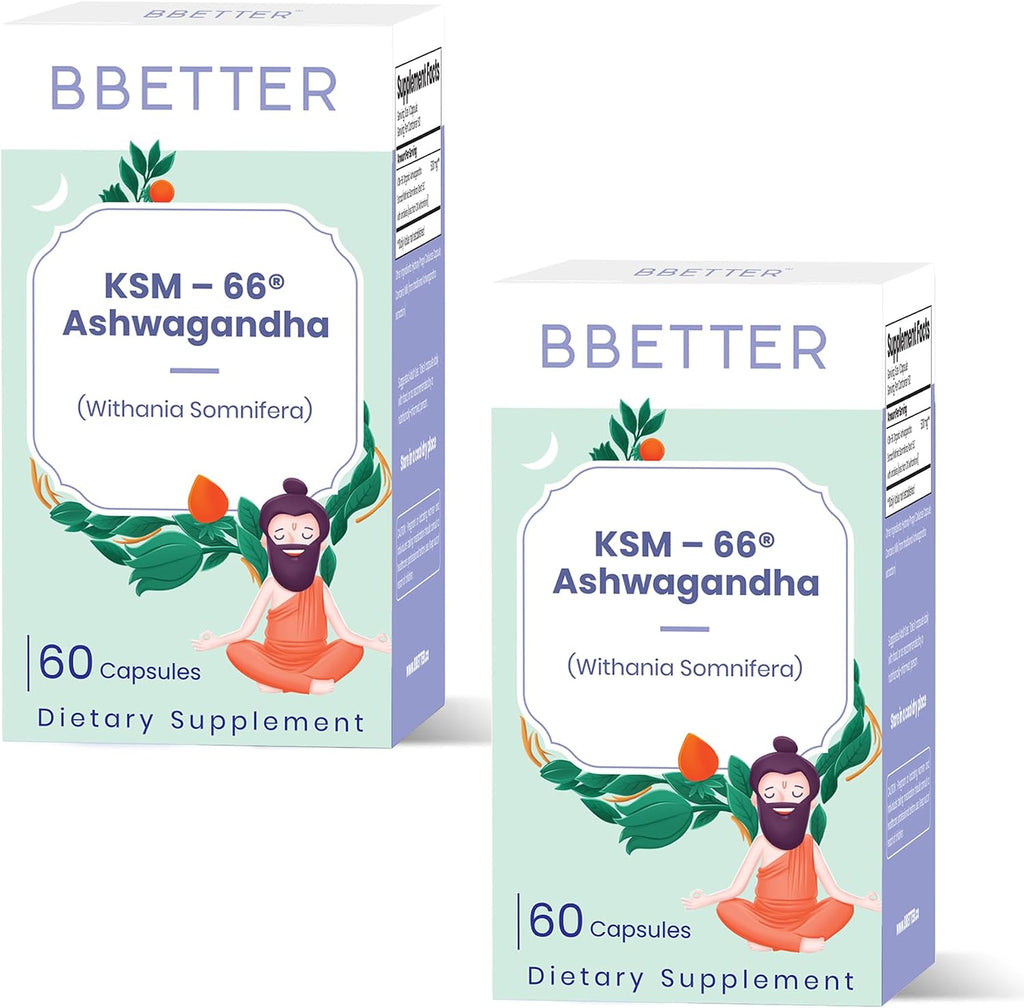 BBETTER Ashwagandha KSM-66 500mg Cápsulas Orgánicas - 60 Cápsulas Vegetales