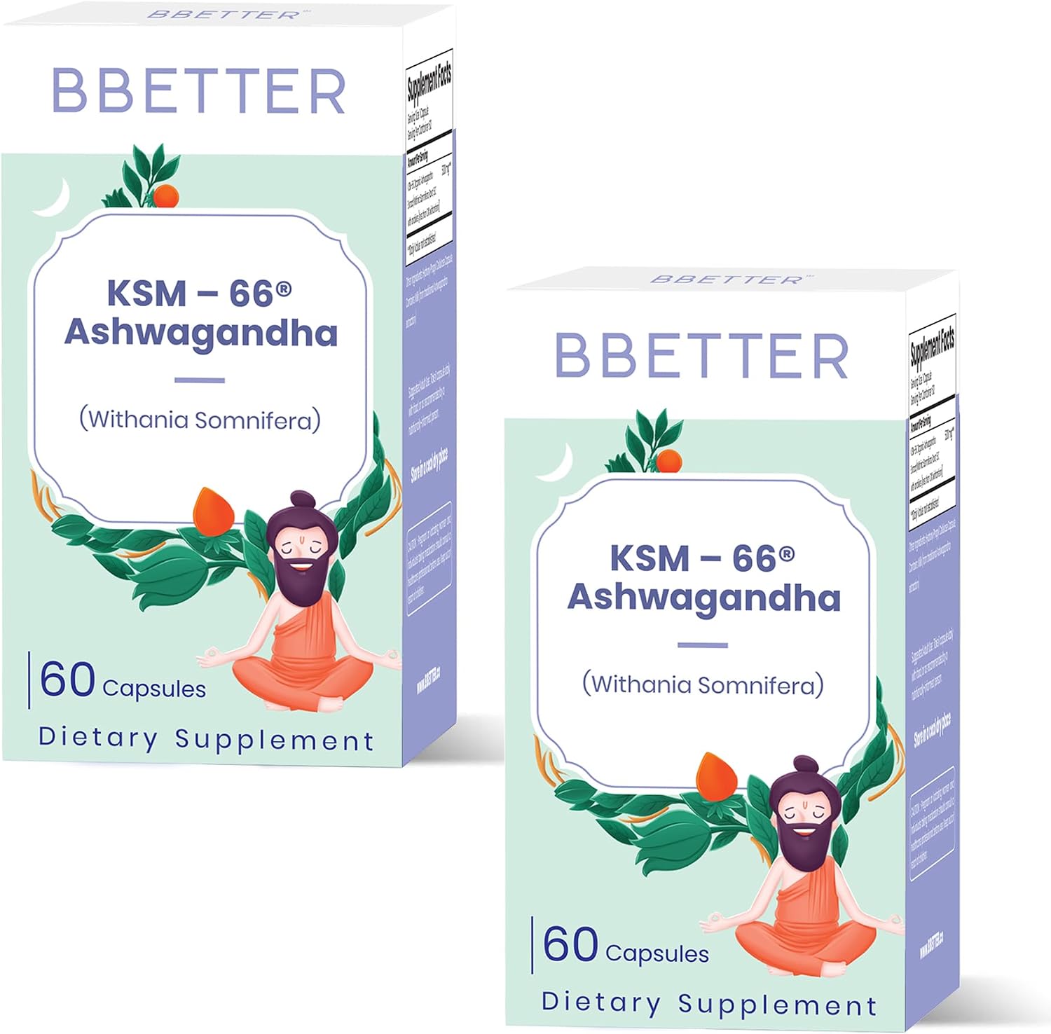BBETTER Ashwagandha KSM-66 500mg Cápsulas Orgánicas - 60 Cápsulas Vegetales