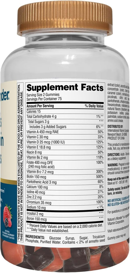 Nature's Wonder Women's Multivitamin Gummies – Vitamina D: Favorece la absorción y utilización normal del calcio y – Image 8
