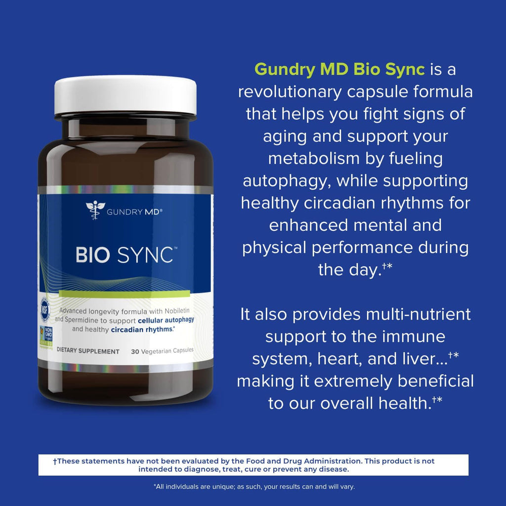Gundry MD Bio Sync Suplemento para Energía Diurna, Apoya Enfoque y Memoria - (30 Cápsulas)